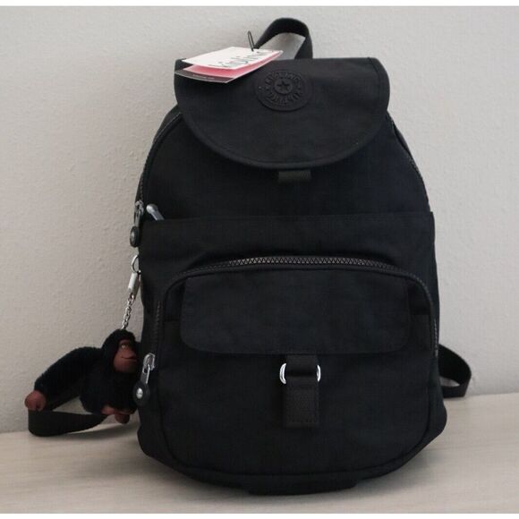 Kipling KI9450 Unisex Small Black Tonal Queenie Backpack - Picture 1 of 12